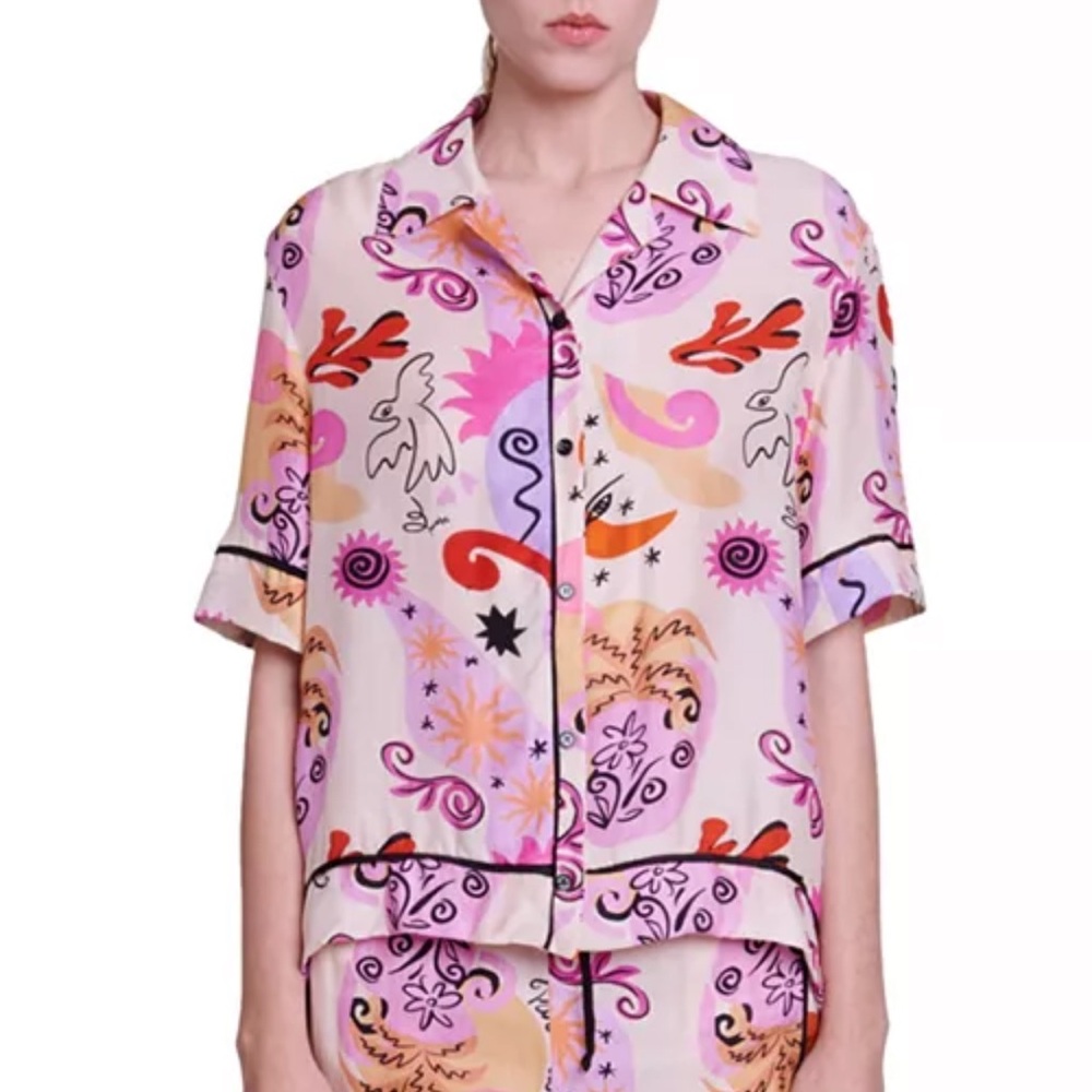 Maje Cillosio Silk Top Size 3